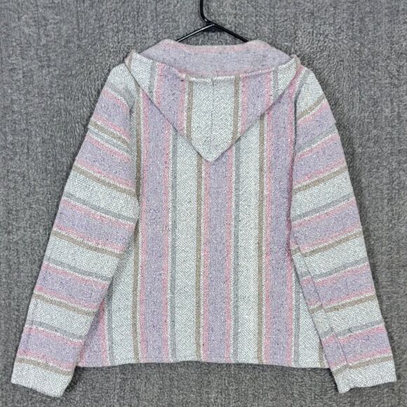 Artesanias Hoodie Womens Large Gray Pink Hooded Sweater Surfer Skater Drug Rug - Picture 7 of 9